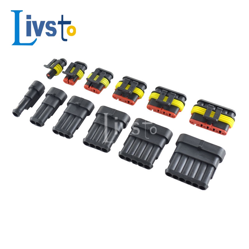 1 ชุด 1/2/3/4/5/6 Pin Way AMP Tyco Super Sealed ยานยนต์สายไฟปลั๊กไฟฟ้า Terminals สําหรับรถยนต์ G35 G