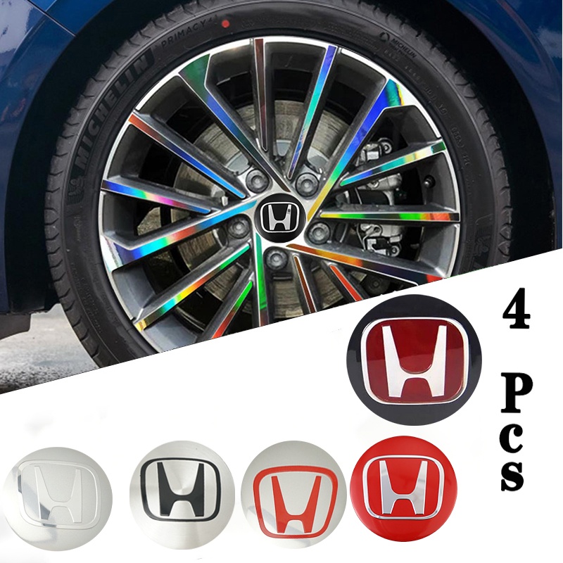 4 ชิ้น 56 มิลลิเมตรรถศูนย์ล้อ Hub Cap เรซิ่นสติกเกอร์ป้ายอุปกรณ์เสริมสําหรับ Honda Civci CRV City Accord Mugen Prelude FIT CRZ CRX HRV