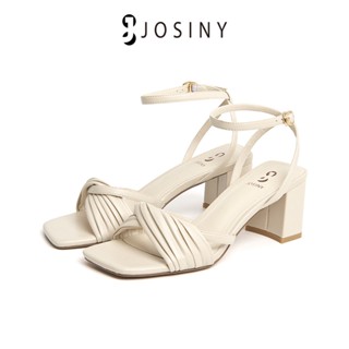 JOSINY 2023 รองเท้าส้นสูง สีเขียว สีเบจ สําหรับผู้หญิง ไซซ์ 36-39