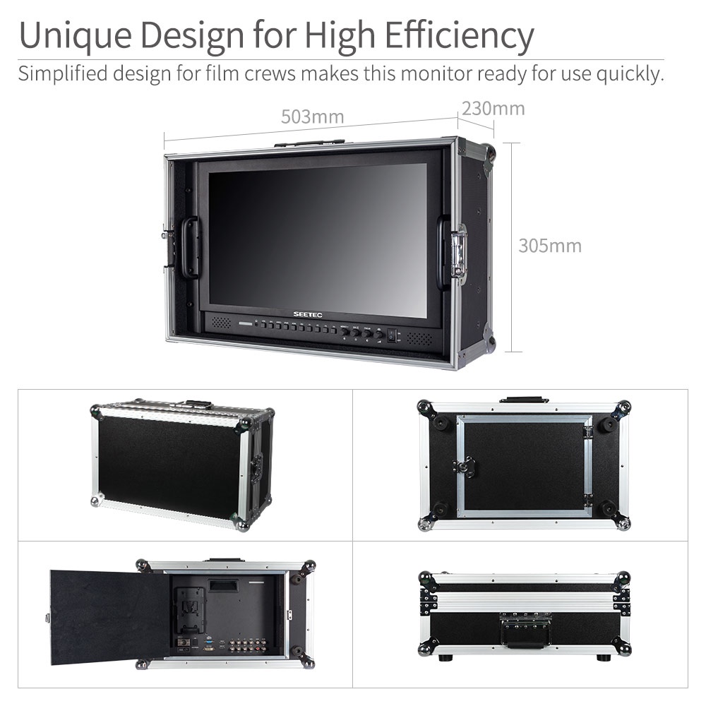 Seetec P173-9HSD-CO มอนิเตอร์ผู้กํากับการผลิต 17.3 นิ้ว พร้อมอินพุต และเอาต์พุต 3G-SDI HDMI YPbPr การออกแบบอลูมิเนียม Full HD 1920×1080