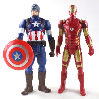 โมเดลฟิกเกอร์ PVC รูป Disney Marvel The avengers Iron Man Tony Stark Captain America Steve Rogers ขนาด 29 ซม. ของเล่นสะสม ของขวัญ สําหรับเด็ก