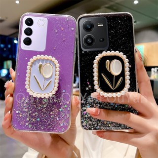 เคสดอกไม้สี่เหลี่ยมสำหรับ Vivo V27 Pro V27e V25 V25e V23 V23e V21 5G V21e V20 Pro V20se