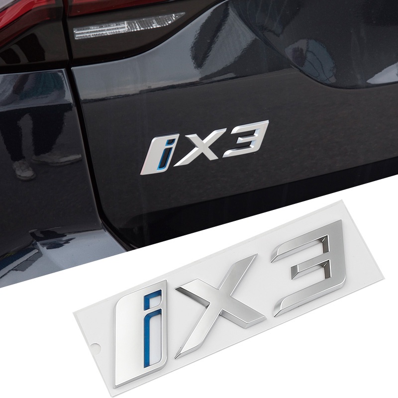 BMWใหม่ ABS BMW iX3 โลโก้รถ iX3 สติกเกอร์ด้านหลังรถยนต์ โลโก้ดัดแปลง สติ๊กเกอร์ติดรถ iX3 ตราสัญลักษณ