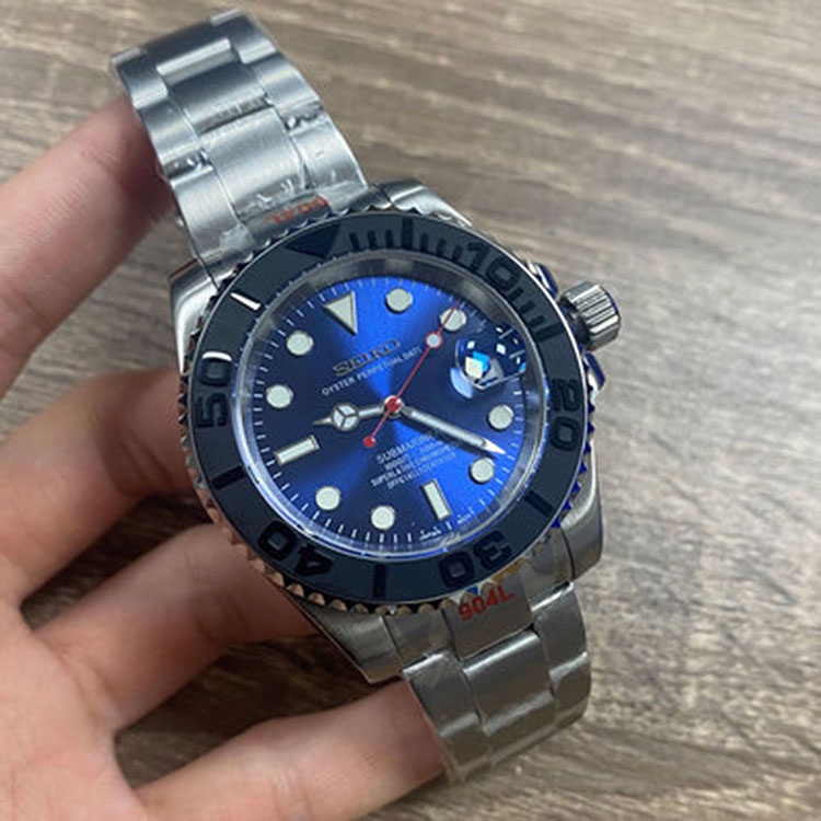 นาฬิกาข้อมืออัตโนมัติ สายสแตนเลส เกรด 316l ประดับคริสตัลแซฟไฟร์ ขนาด 40 มม. พร้อมกลไก NH35 - รูปที่ 3