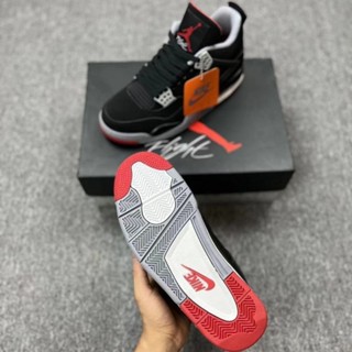 Air Jordan 4 retro og bred 2019 รองเท้าผ้าใบลําลอง สีดํา สีแดง 308497-060 Aj4 รองเท้าบาสเก็ตบอล RSKY