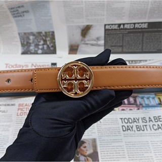 Toryburch เข็มขัดหนัง หัวเข็มขัดโลหะ โลโก้ T คู่ 2.5 ซม. สําหรับผู้หญิง