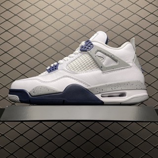 Dh6927-140 Air Jordan 4 Retro "Midnight Navy" AJ4 4 รองเท้าบาสเก็ตบอล สีฟ้า