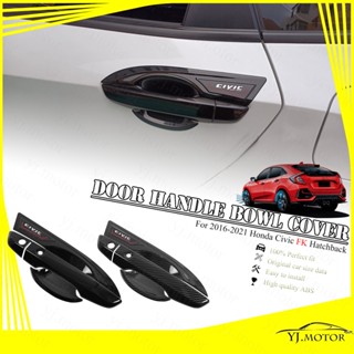 ฝาครอบมือจับประตู คาร์บอนไฟเบอร์ ABS อุปกรณ์เสริม สําหรับ Honda Civic FK Hatchback 2016-2021