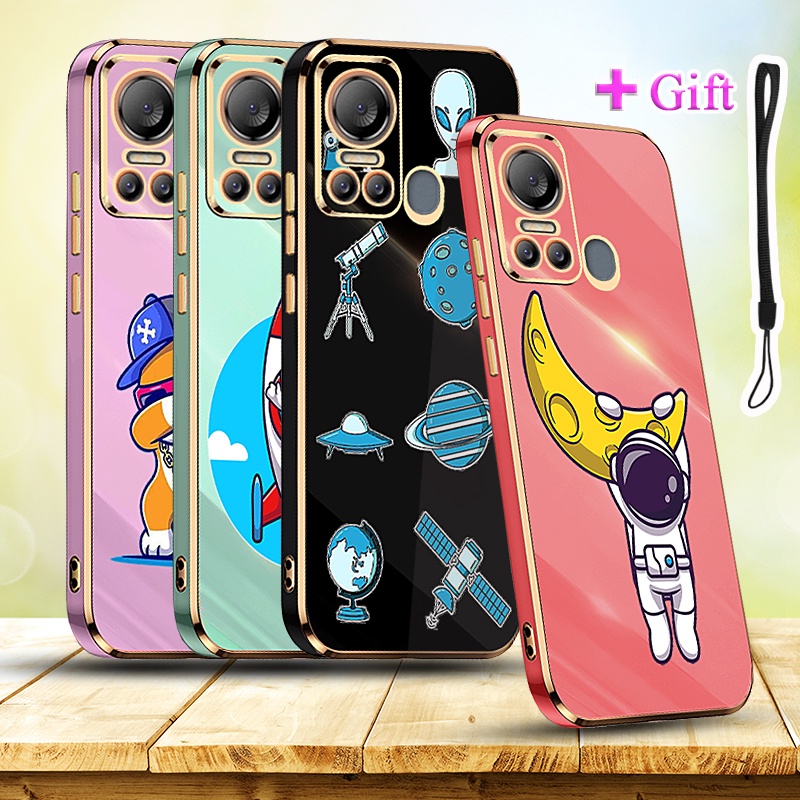 ITEL Vision 5 S663LC S18 S663LกรณีTPUซิลิโคนนุ่มทาสีสําหรับITEL Vision 5 S663LC S18 S663L Gold Edgeช