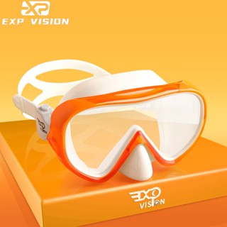 EXP VISION เด็กอายุ 4-16 ปี หน้ากากดําน้ํา เด็ก แว่นตาว่ายน้ํา ป้องกันหมอก แว่นตาว่ายน้ําเด็ก ป้องกันรั่ว พร้อมที่ปิดจมูก สําหรับเด็กผู้ชาย เด็กผู้หญิง ส้ม -EX1700K