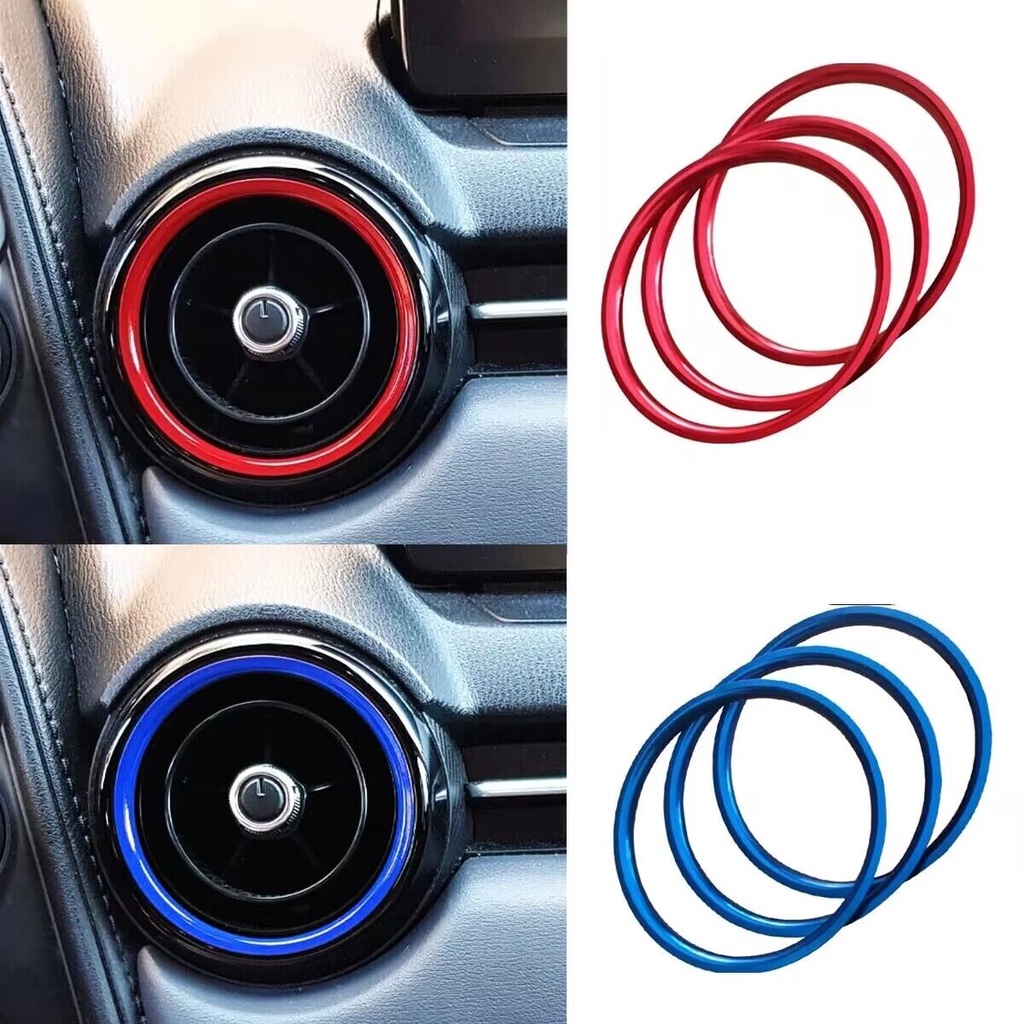 รถ AC Air Outlet ฝาครอบเครื่องปรับอากาศแหวน Vent ตกแต่ง Trim Fit สําหรับ Mazda MX5 Mazda 2 CX3 MX-5 