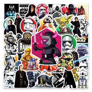 สติกเกอร์ ลาย Star War กันน้ํา แบบสร้างสรรค์ สําหรับติดตกแต่งรถยนต์ DIY จํานวน 50 ชิ้น