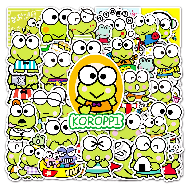 สติกเกอร์ กันน้ํา ลาย Keroppi แบบสร้างสรรค์ DIY สําหรับติดตกแต่งรถยนต์ จํานวน 50 ชิ้น