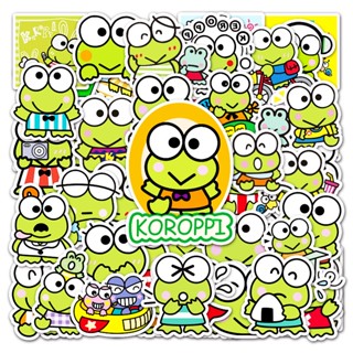 สติกเกอร์ กันน้ํา ลาย Keroppi แบบสร้างสรรค์ DIY สําหรับติดตกแต่งรถยนต์ จํานวน 50 ชิ้น