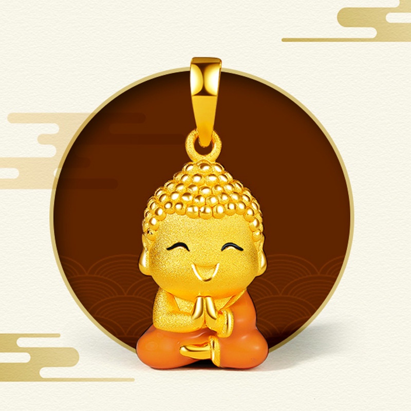 3D Cute Lovely Budha Copper Lucky Charms Necklace Pendant
