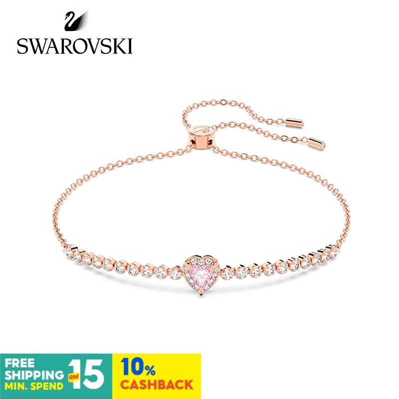 พร้อมส่ง Swarovski ONE สร้อยข้อมือ รูปหัวใจ ปรับได้ เครื่องประดับแฟชั่น เรียบง่าย ของขวัญวันวาเลนไทน์ สําหรับผู้หญิง