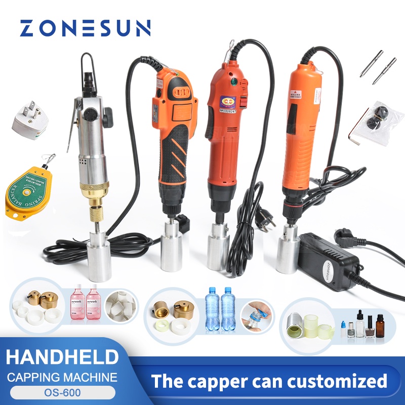 Zonesun เครื่องซีลฝาขวดไฟฟ้า แบบพกพา 80W 100W 160W สําหรับขันและคลายขวด