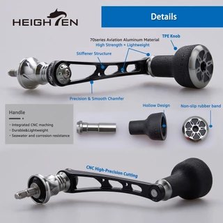 HEIGHTEN Reel Handle 56 มม.24 มม.TPE ลูกบิดสําหรับ Shimano Stella Stradic Daiwa 2023 Legalis Spinning ตกปลา Reel