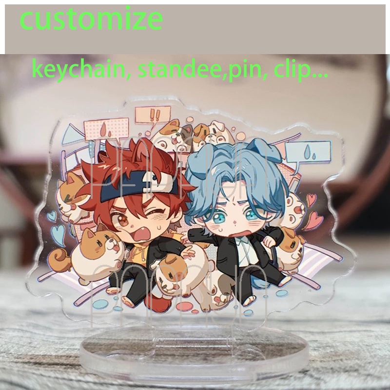 พวงกุญแจอะคริลิคที่กําหนดเองพวงกุญแจ Standee Badges Pin Custom Made ปรับแต่ง Star การ์ตูน animation