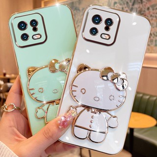 เคสโทรศัพท์มือถือ แบบนิ่ม ลายแมวน่ารัก หมุนได้ มีป็อบอัพกระจก สําหรับ POCO C50 C40 C31 C3 C55