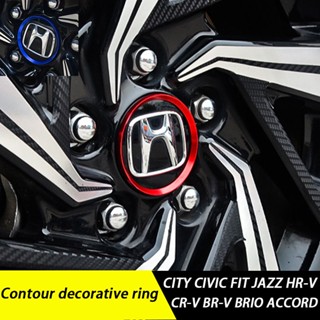 For Honda CITY CIVIC FIT JAZZ HR-V CR-V BR-V BRIO ACCORD Wheel hub modification decorative ring Wheel cap decorative sticker