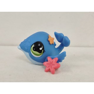 LPS Toy Littlest Pet Shop Blue Whale with flower #895 cute toy for Child Gift