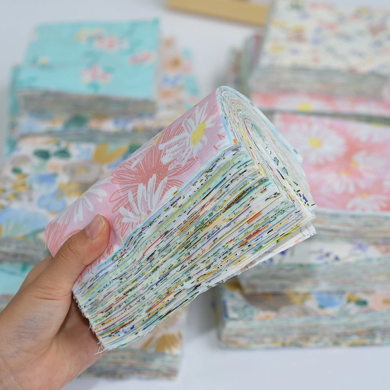 50ชิ้นไม่มีซ้ํา10ซม.x10เซนติเมตรตารางผ้าฝ้าย100% ลายดอกไม้ผ้าฝ้ายเย็บควิลท์ผ้า