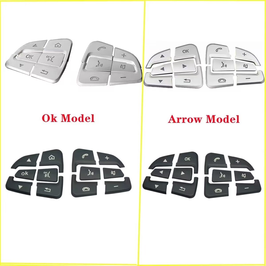 สติกเกอร์ติดปุ่มสวิตช์พวงมาลัยรถยนต์ สําหรับ Mercedes Benz A B C E ML GL CLA GLA GLK SL Class W176 W212 W204