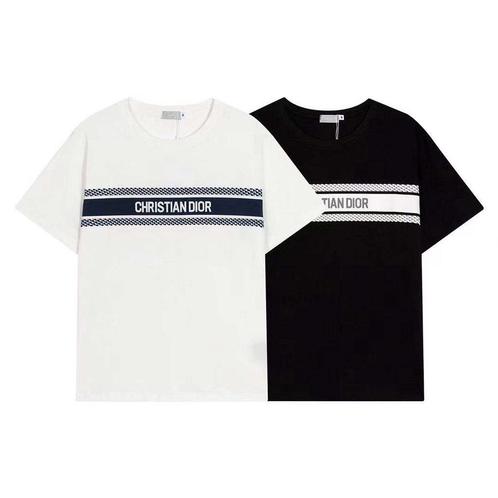เสื้อยืดลําลอง แขนสั้น คอปก พิมพ์ลายตัวอักษร DIR เรียบง่าย สําหรับผู้ชาย และผู้หญิง