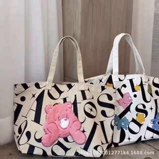 2023 New Thai Fashion Brand Co Branded Cartoon Tote Bag Large Capacity Canvas Bag Portable Shopping Mommy Shoulder Bag