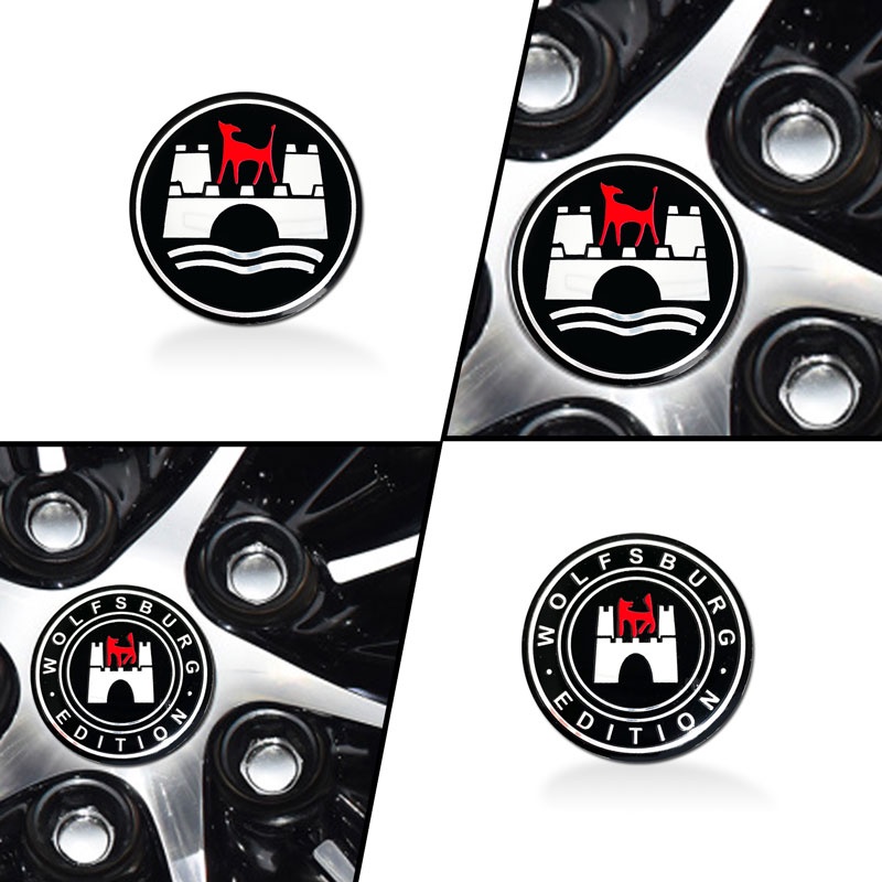 Car Accessories 4pcs 56mm Wolfsburg Edition Logo Car Wheel Hub Center Caps Rims Covers Sticker Decoration Car Styling ราคา ถูกที่สุด ดีลบีเคเค แกลเลอรีภาพที่ 3