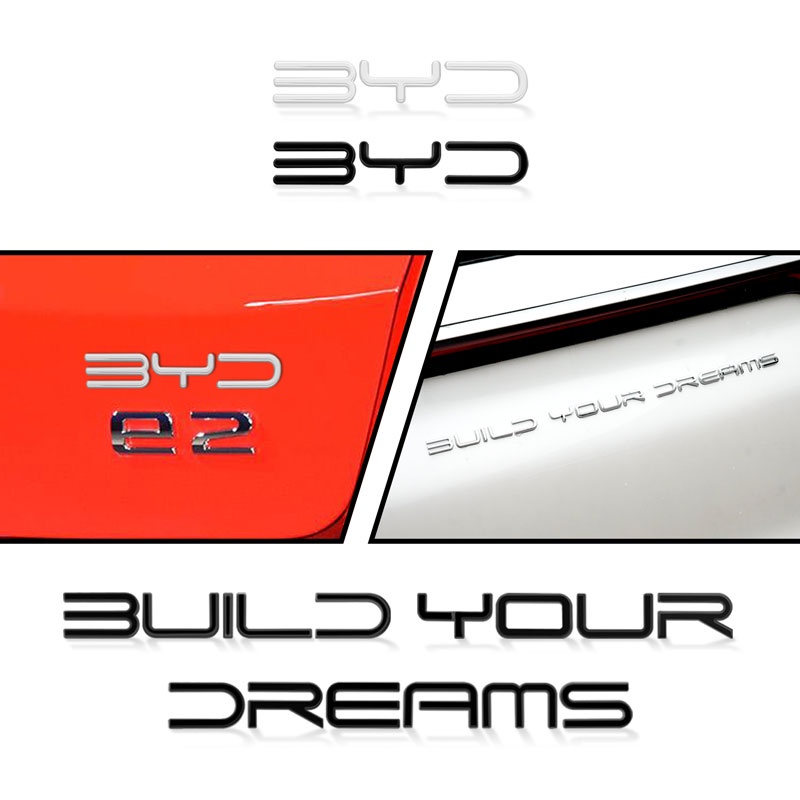 สติกเกอร์โลหะโครเมี่ยม ลายโลโก้สัญลักษณ์ 3D สําหรับติดตกแต่งท้ายรถยนต์ BYD Logo HAN TANG ATTO3 E5 E6