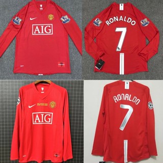 07 08 RETRO 7 RONALDO เสื้อฟุตบอล แขนยาว สําหรับผู้ชาย