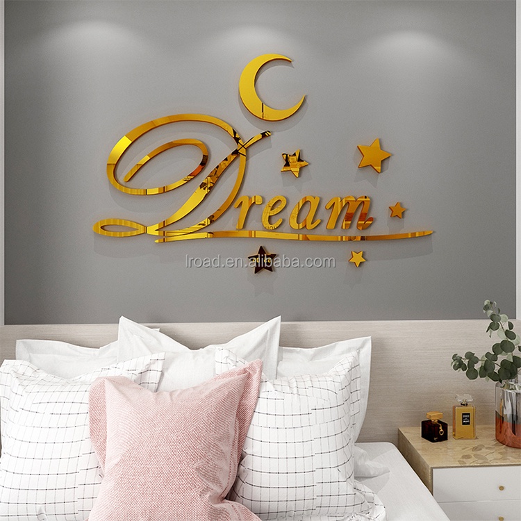 【DAORUI】Dream สู่ dreamland สติ๊กเกอร์ติดผนังภาษาอังกฤษ สติ๊กเกอร์ติดผนัง 3D ห้องนอนข้างเตียง ins สติ๊กเกอร์ตกแต่งห้องเรียบง่าย