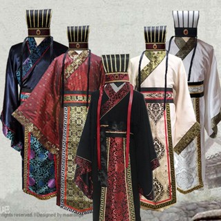 ชุดเครื่องแต่งกายจีนโบราณ hanfu qin the warring states period of Chinese three kingdo