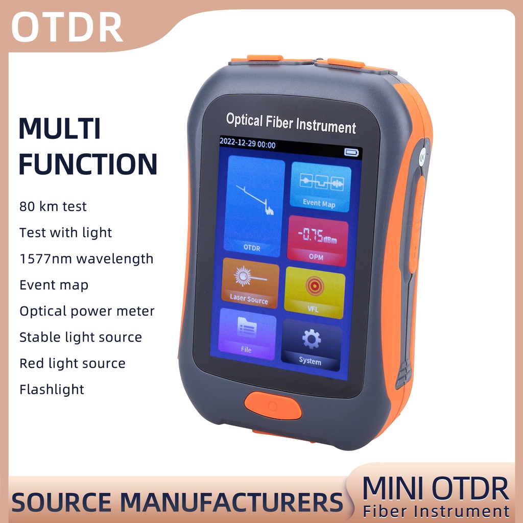 ไฟเบอร์ออปติก OTDR วัด Active Fiber Live Test Mini OTDR 1550nm Optical Reflectometer พร้อม OPM VFL O
