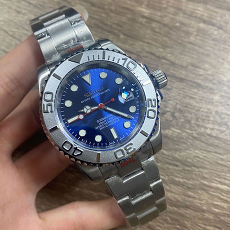 นาฬิกาข้อมืออัตโนมัติ สายสแตนเลส เกรด 316l ประดับคริสตัลแซฟไฟร์ ขนาด 40 มม. พร้อมกลไก NH35 - รูปที่ 4