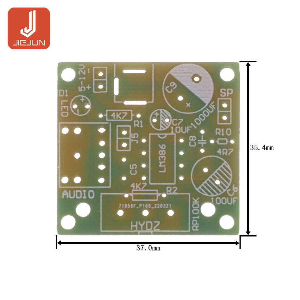 Lm386 ชุดบอร์ดโมดูลขยายเสียง ขนาดเล็ก 3.5 มม. 3V-12V DIY สําหรับเครื่องขยายเสียง 3V-12V TDA2030