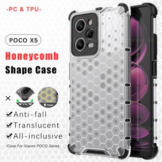 เคสโทรศัพท์มือถือแบบแข็ง ใส ลายรังผึ้ง สําหรับ Xiaomi Poco X5 PocoX5 Pro 5G