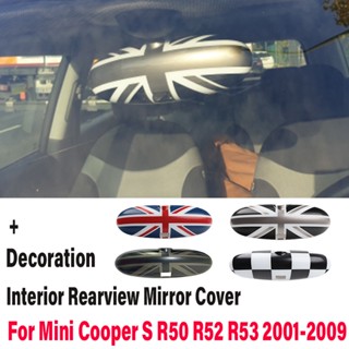 Union Jack สติกเกอร์ติดกระจกมองหลังภายในรถยนต์ PC คุณภาพสูง สําหรับ Mini Cooper S R50 R52 R53