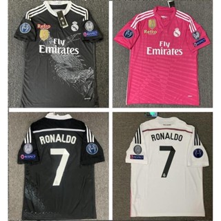 เสื้อกีฬาแขนสั้น ลายทีมชาติฟุตบอล Real M 14/15 Real M Jersey RMD Dragon ชุดเหย้า สีดํา