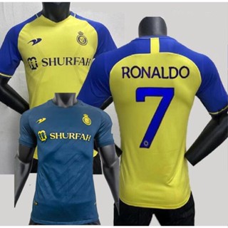 เสื้อกีฬาแขนสั้น ลายทีมชาติฟุตบอล Ronaldo 2022-2023 Al Nassr CR7 ชุดเหย้า