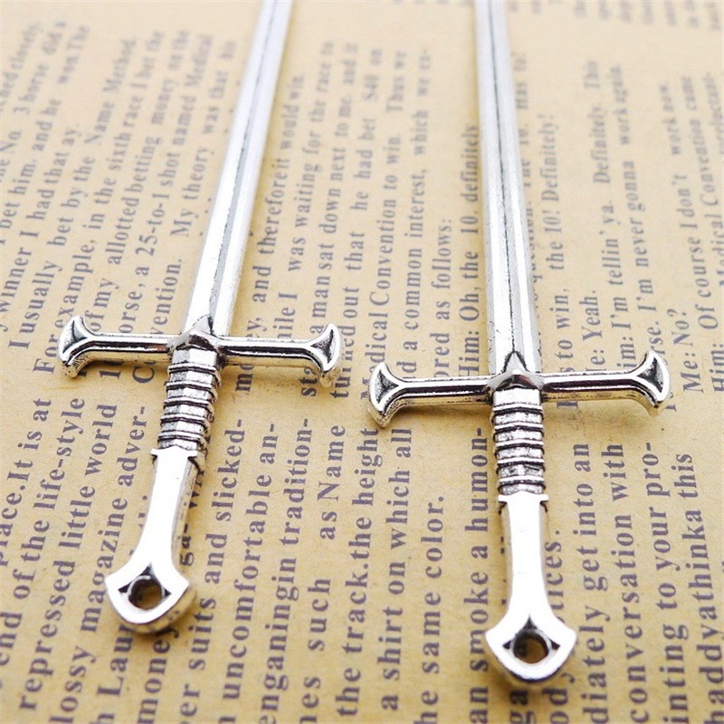 20pcs สังกะสีอัลลอยด์ 8.8x2.5 ซม.VINTAGE ดาบ Charm จี้ผู้หญิงผู้ชาย DIY เครื่องประดับ Handmade เครื่องประดับ di395