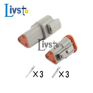 Deutsch ปลั๊กเชื่อมต่อไฟฟ้า DT DT06-2S DT04-2P 2P 3P 4P 6P 8P 12Pin กันน้ํา สําหรับมอเตอร์รถยนต์ พร้อมขั้ว 22-16AWG 1 ชุด