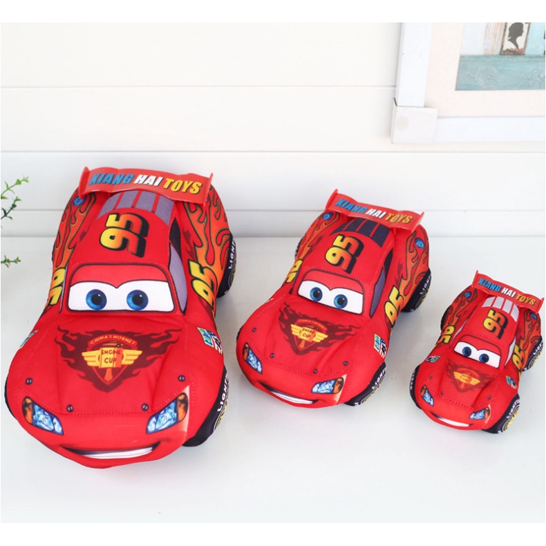 35 ซม.ขนาดใหญ่ Pixar Cars Lightning McQueen ตุ๊กตาตุ๊กตาของเล่นน่ารักการ์ตูน Red McQueen 95 เบาะตุ๊ก