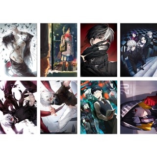 โปสเตอร์คอสเพลย์ Tokyo Ghoul Kaneki Ken Kirishima Touka A3 สําหรับตกแต่งผนัง 8 ชิ้น ต่อชุด