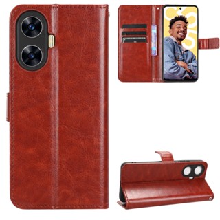 เคสสำ Realme C55 Case Flip PU Leather Phone Casing RealmeC55 คสโทรศัพท์มือถือ Back Cover