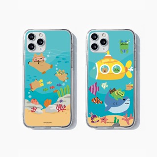 🇰🇷【 Artisquare Jelly เคสแข็ง 】เคสโทรศัพท์มือถือแบบใส ลาย the World Under the Sea น่ารัก สไตล์เกาหลี สําหรับ iPhone 13 14 12 Samsung Galaxy S23 22 21 Note20 Ultra