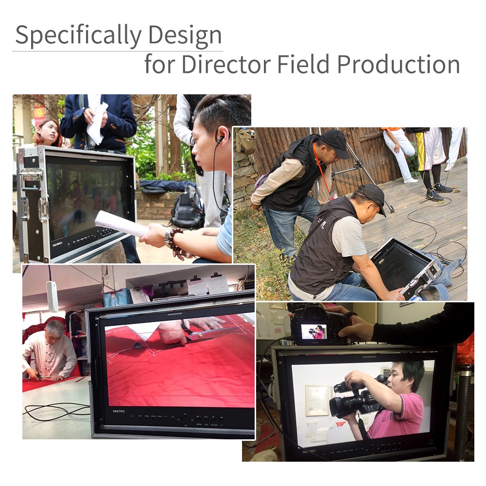 Seetec P173-9HSD-CO มอนิเตอร์ผู้กํากับการผลิต 17.3 นิ้ว พร้อมอินพุต และเอาต์พุต 3G-SDI HDMI YPbPr การออกแบบอลูมิเนียม Full HD 1920×1080
