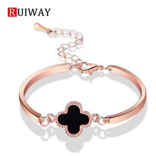 INS Style European And American Minimalist Rose Gold Sweet Clover Bracelet Female Japanese Korean Plated